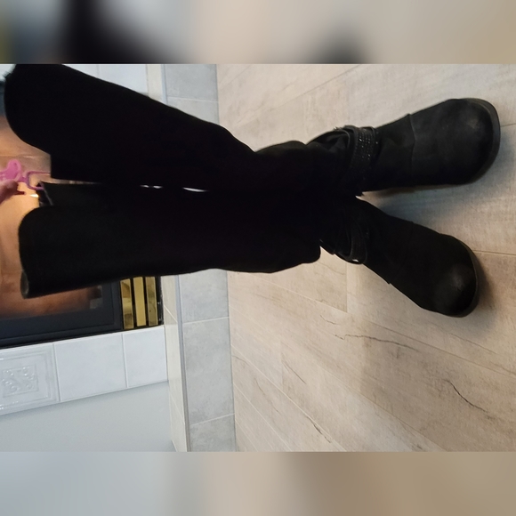 Naughty Monkey Leather Tall Boots w A Touch of Sparkle ✨ Sz 8.5 - Picture 5 of 11